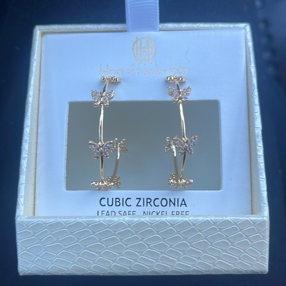 House of Harlow 1960 with CZ hoops. New - Picture 2 of 6